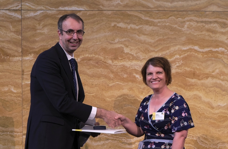 DVCA congratulating the UNSW Teaching Award Winner