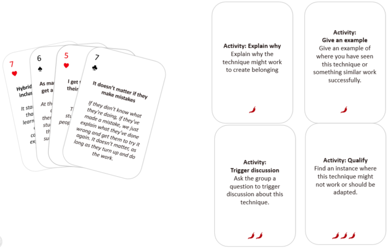 Fostering Student Belonging card game