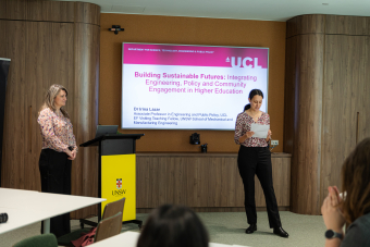 Irina and Irene during the EF Visiting Teaching Fellowship Inaugural Seminar on 27 March 2024