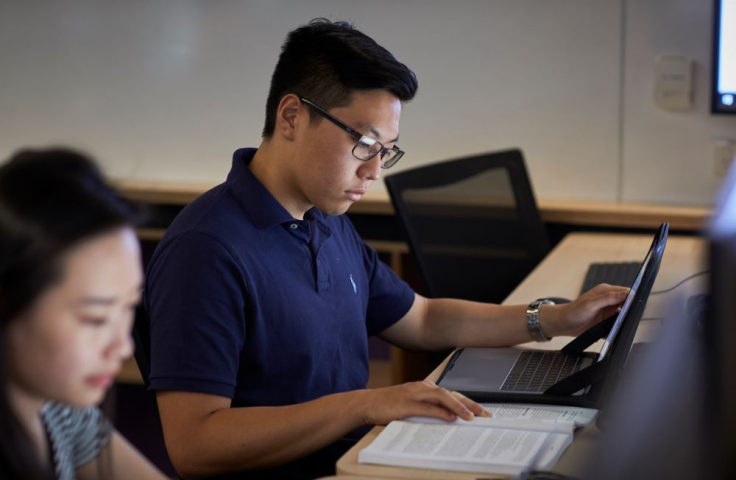 UNSW student on the computer