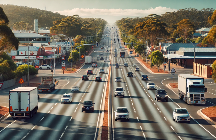 Cars on road DALLE image