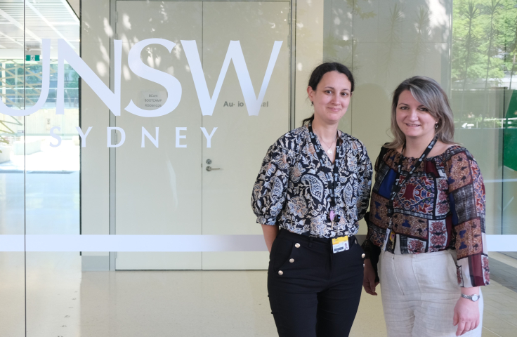 Irina and Irene with UNSW logo 