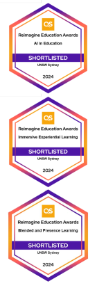 Badges from the Reimagine Education Awards